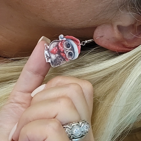 WINTER OWL EARRINGS - Picture 4 of 5